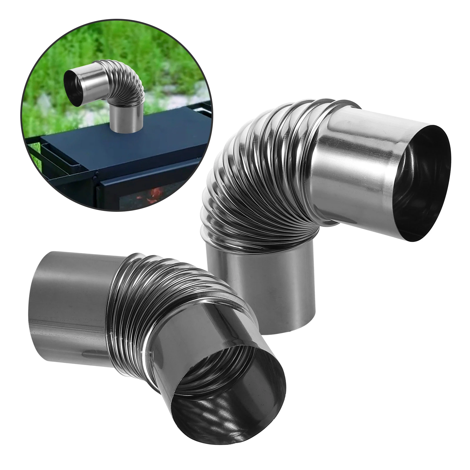 2 Pcs Fireplace Chimney Pipe 90 Degree Exhaust Bellows 45 Elbow Stainless Steel Stove Camping Extension
2 Pcs Fireplace Chimney Pipe 90 Degree Exhaust Bellows 45 Elbow Stainless Steel Stove Camping Extension