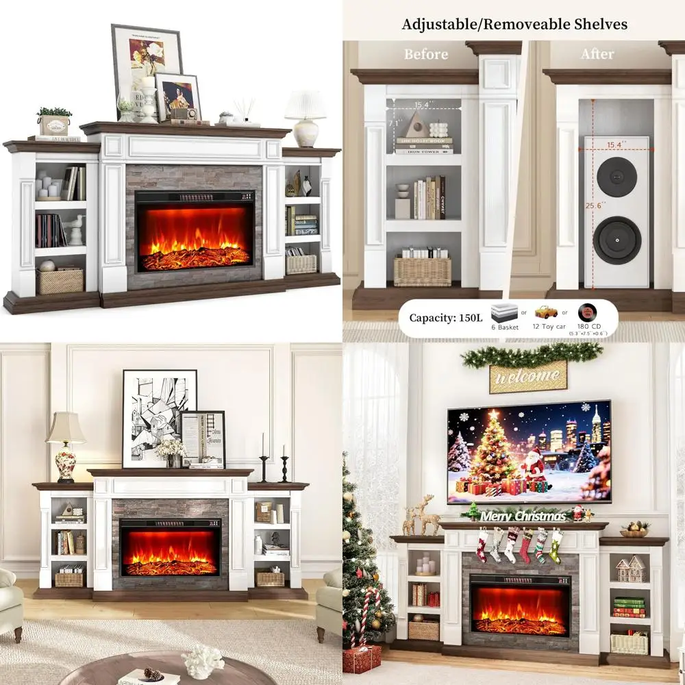90 Electric Fireplace TV Stand, Farmhouse Style Entertainment Center with Storage for TVs Up to 80
90 Electric Fireplace TV Stand, Farmhouse Style Entertainment Center with Storage for TVs Up to 80