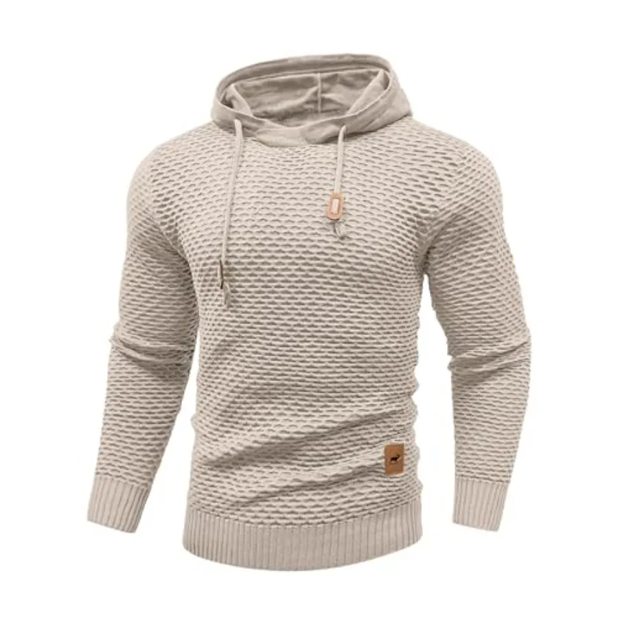 Men's Form Fitting Knit Pullover Sweater Hoodie Drawstring Hooded Sweatshirt
Men's Form Fitting Knit Pullover Sweater Hoodie Drawstring Hooded Sweatshirt