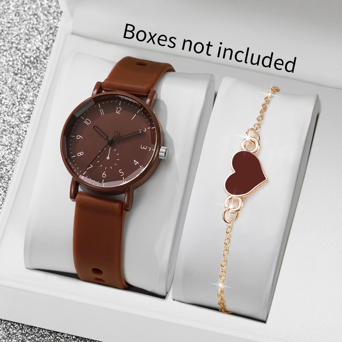 2PCS/Set Fashion Women Watches Casual Arabic Dial Silicone Band Quartz Wristwatch Heart Bracelet Set Reloj Mujer (Without Box)
2PCS/Set Fashion Women Watches Casual Arabic Dial Silicone Band Quartz Wristwatch Heart Bracelet Set Reloj Mujer (Without Box)