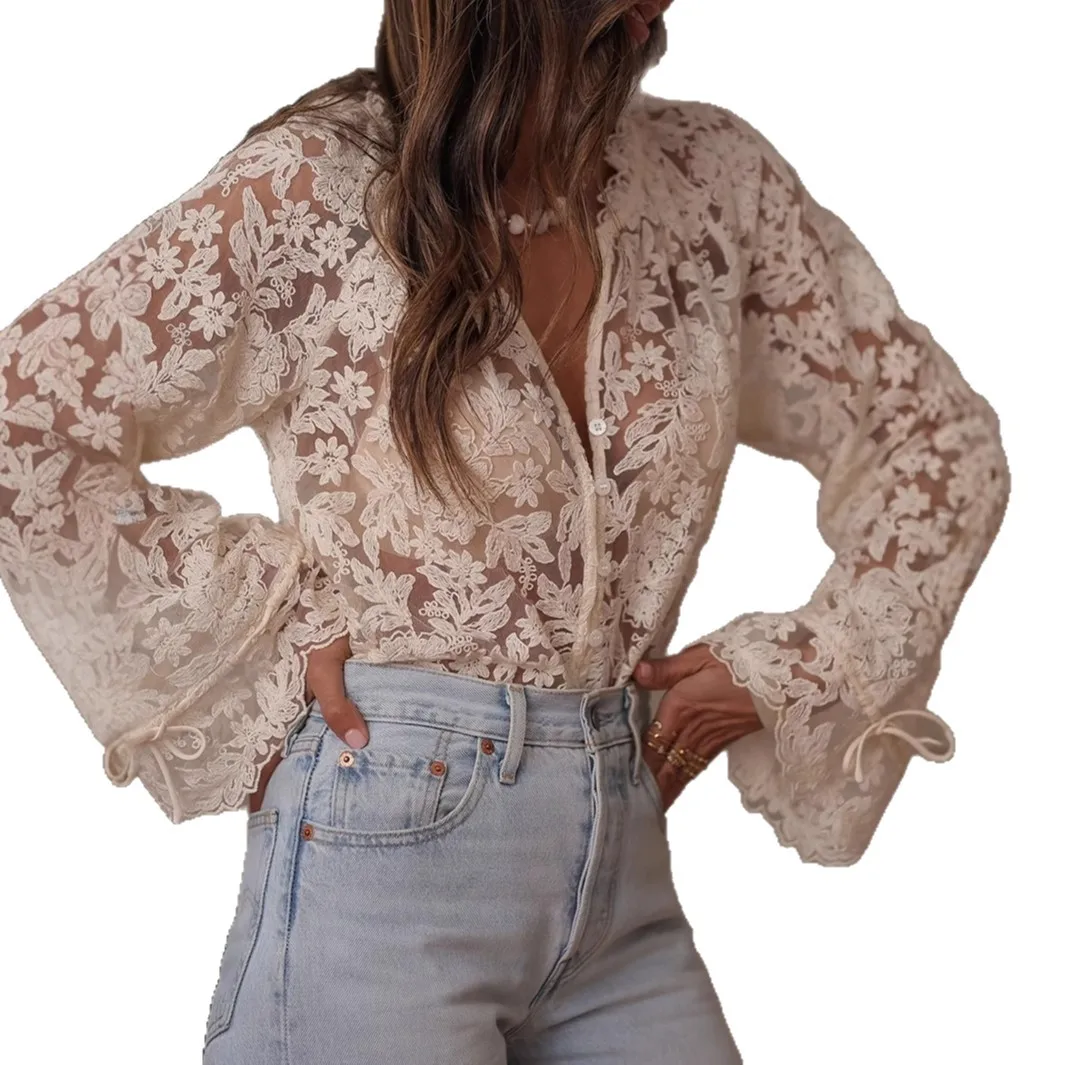 Summer Lace Blouses Women Elegant Fashion White Hollow Blusas Femininas Casual Slim Sexy V-neck Puff Sleeve Ladies Tops Mujer
Summer Lace Blouses Women Elegant Fashion White Hollow Blusas Femininas Casual Slim Sexy V-neck Puff Sleeve Ladies Tops Mujer