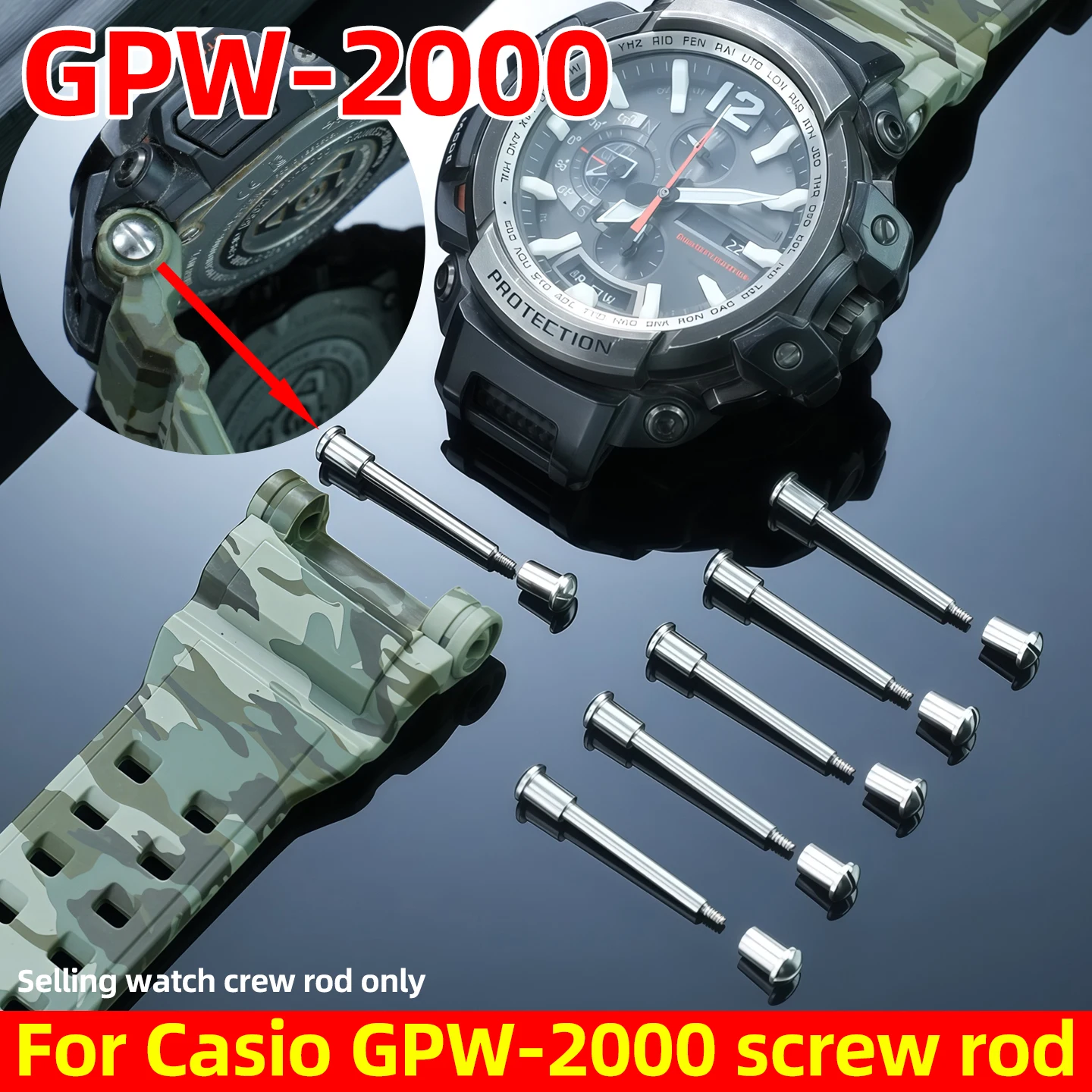 Винт для ремешка часов, аксессуары для G-SHOCK Casio Air Master 5502 GPW-2000, замена соединительного стержня для резинового ремешка часов
Винт для ремешка часов, аксессуары для G-SHOCK Casio Air Master 5502 GPW-2000, замена соединительного стержня для резинового ремешка часов