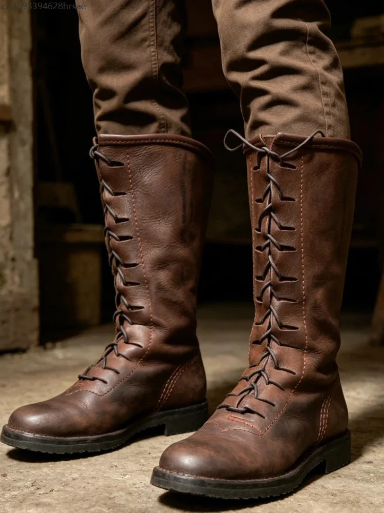 Front Lace Up Knight Cosplay Riding Boots Medieval Vintage Low Heel Footwear Renaissance Men Artificial Leather Combat Shoes
Front Lace Up Knight Cosplay Riding Boots Medieval Vintage Low Heel Footwear Renaissance Men Artificial Leather Combat Shoes