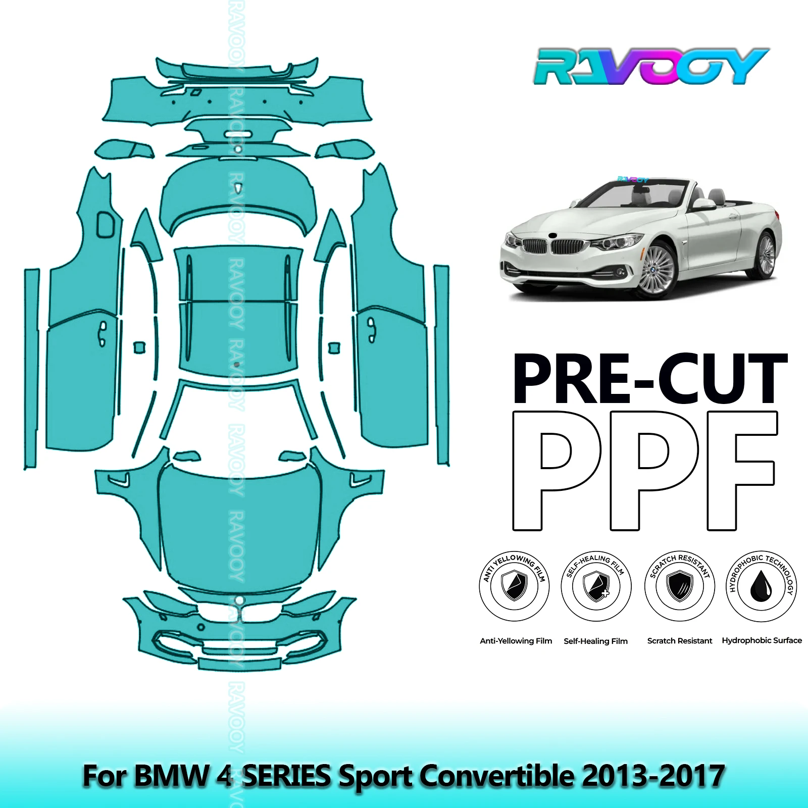 8.5Mil Precut PPF Kit Full Vehicle For BMW 4 SERIES Sport Convertible 2013-2017 Paint Protection Film
8.5Mil Precut PPF Kit Full Vehicle For BMW 4 SERIES Sport Convertible 2013-2017 Paint Protection Film
