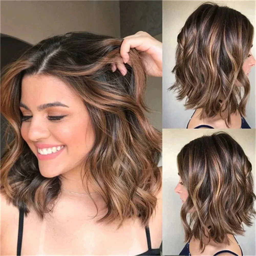 Short Bob Lace Front Wigs for Women Synthetic Hair Medium Brown with Honey Blonde Highlights Ombre 13x4 Lace Wigs Loose Wavy
Short Bob Lace Front Wigs for Women Synthetic Hair Medium Brown with Honey Blonde Highlights Ombre 13x4 Lace Wigs Loose Wavy