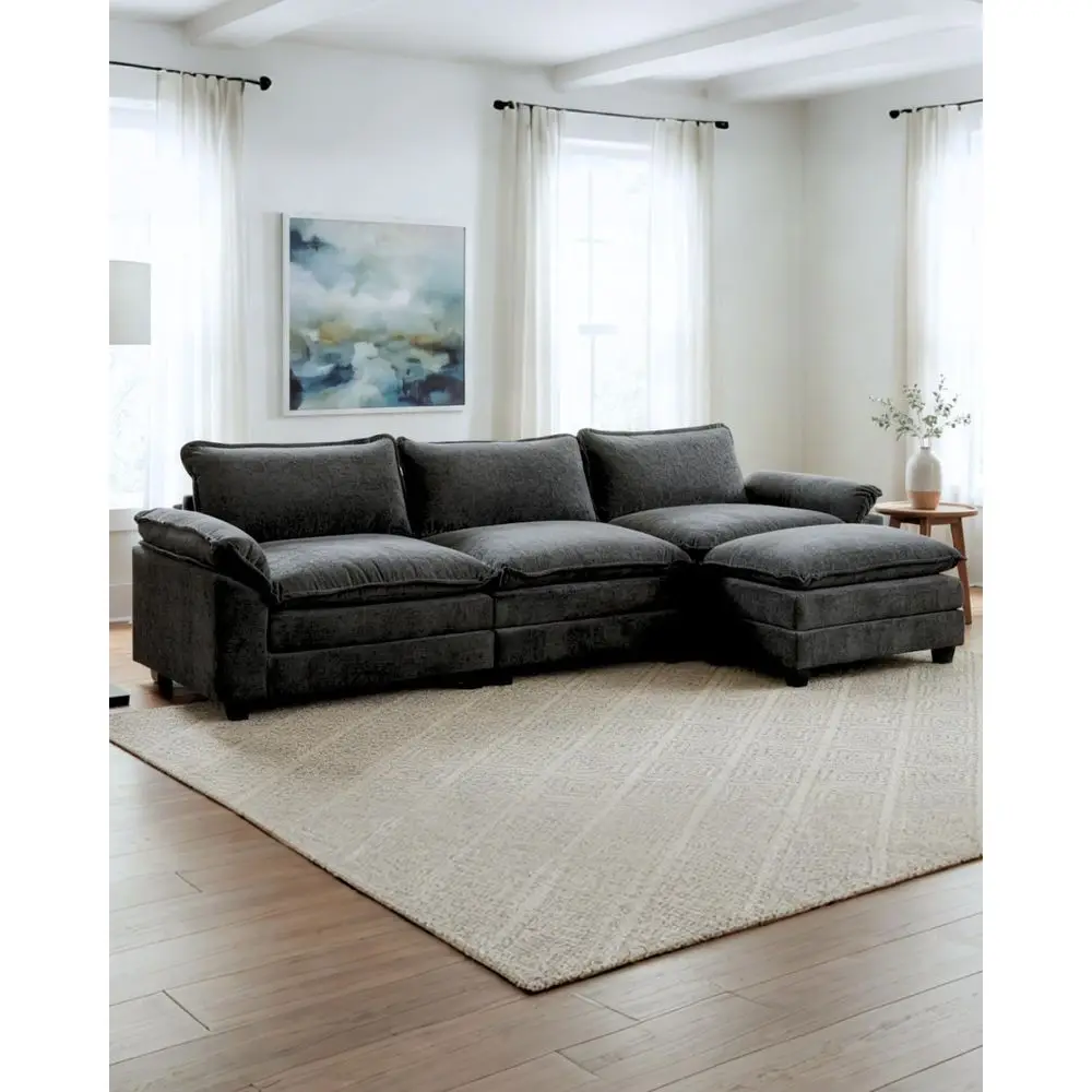 Диван-кровать Deep Seat Sleeper с оттоманкой, обивка из шенилла для гостиной, 3-местный диван и 1 оттоманка, черный
Диван-кровать Deep Seat Sleeper с оттоманкой, обивка из шенилла для гостиной, 3-местный диван и 1 оттоманка, черный