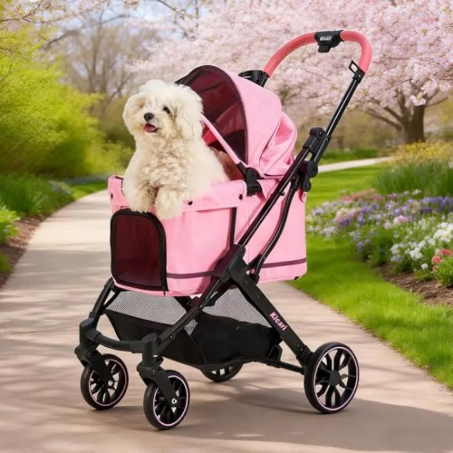 All-Terrain Dog Stroller for Small to Medium Dogs, Polyester Aluminum, Black, One-Hand Easy Fold with Double-Layer Anti-UV Wate
All-Terrain Dog Stroller for Small to Medium Dogs, Polyester Aluminum, Black, One-Hand Easy Fold with Double-Layer Anti-UV Wate