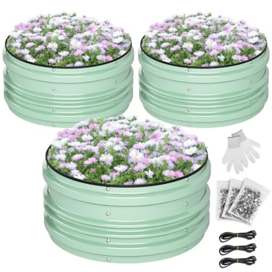 3Pcs 2x2x1ft Galvanized Raised Garden Bed Set for Vegetables Flowers, Green, Rust-Resistant Steel, Safe Edge, Easy Assembly
3Pcs 2x2x1ft Galvanized Raised Garden Bed Set for Vegetables Flowers, Green, Rust-Resistant Steel, Safe Edge, Easy Assembly