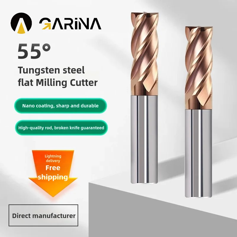Tungsten Steel Milling Cutter Alloy Coating HRC55 4 Flute Face Mill Metal CNC Cutting tool high quality Milling Tool
Tungsten Steel Milling Cutter Alloy Coating HRC55 4 Flute Face Mill Metal CNC Cutting tool high quality Milling Tool