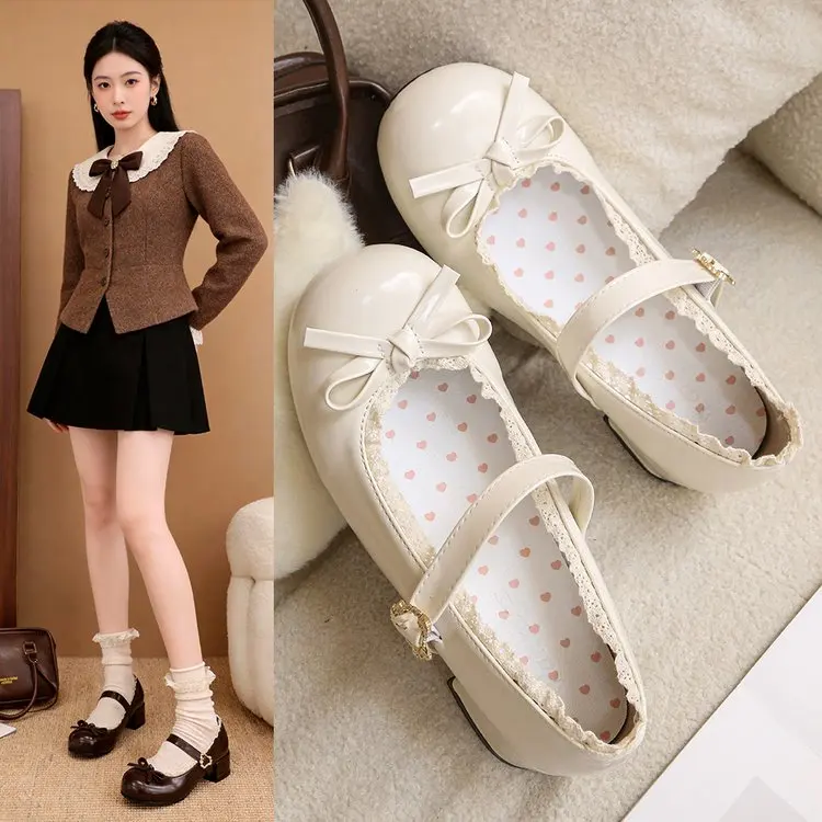 Sweet Butterfly Knot Mary Jane Chunky Heel Women's Single Shoes Spring Summer New Style Japanese JK Skirt Matching Small Leather
Sweet Butterfly Knot Mary Jane Chunky Heel Women's Single Shoes Spring Summer New Style Japanese JK Skirt Matching Small Leather