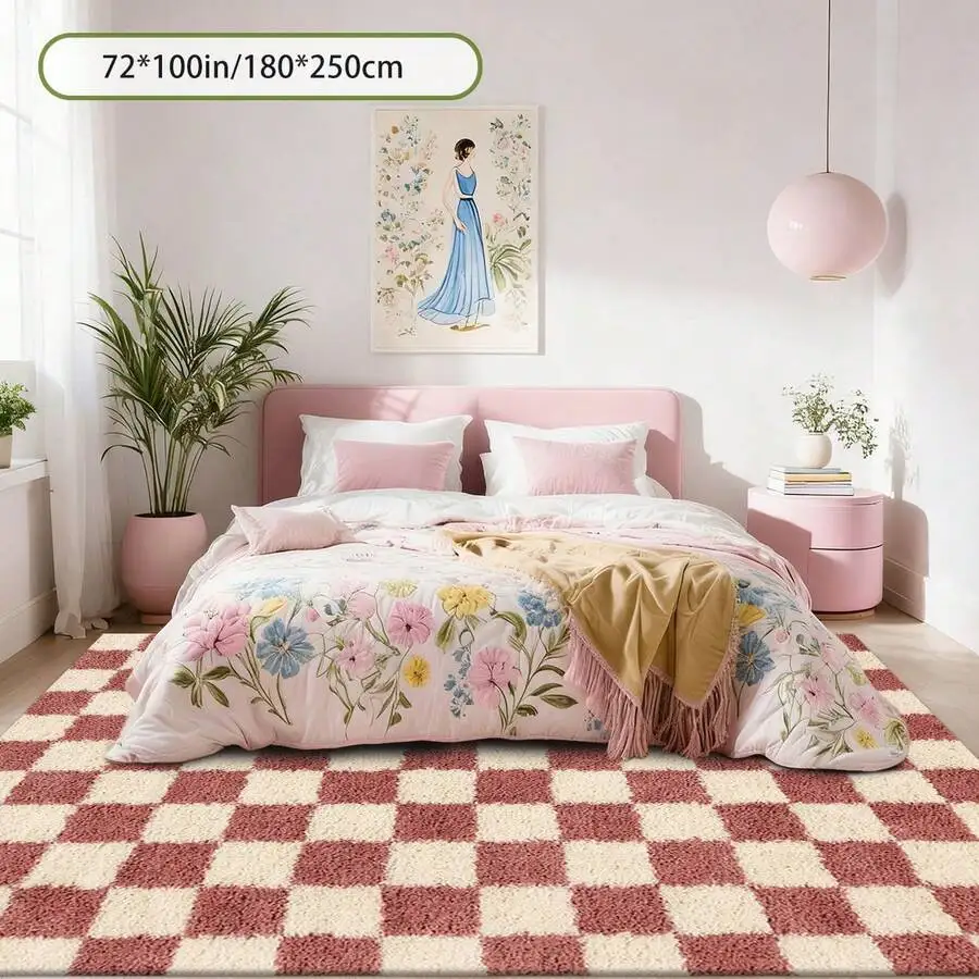 Plush Checkered Pattern Area Rug For Bedroom Living Room Machine Washable
Plush Checkered Pattern Area Rug For Bedroom Living Room Machine Washable