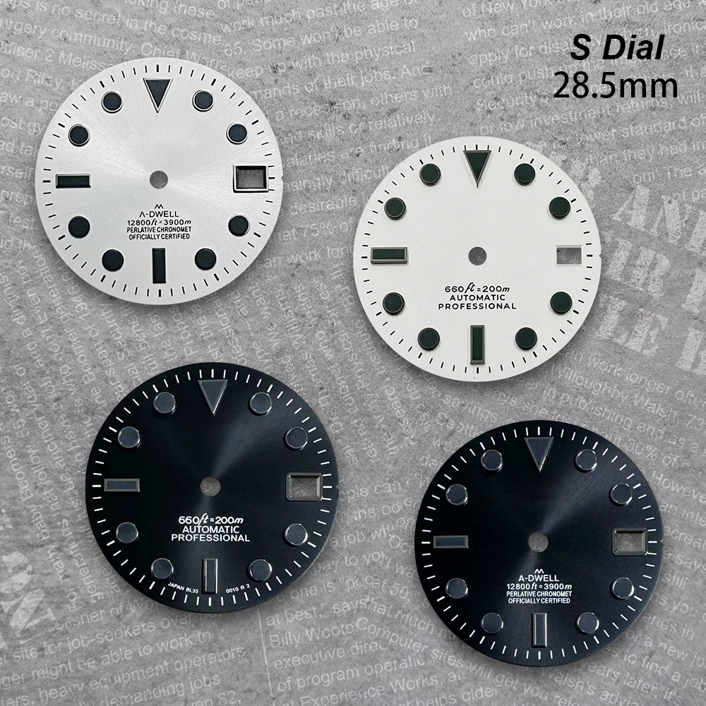 28.5 mm SUB S Logo Dial Suitable For NH35/NH36/4R/7S Japan Movement Black/White High Quality Watch Modification Accessories
28.5 mm SUB S Logo Dial Suitable For NH35/NH36/4R/7S Japan Movement Black/White High Quality Watch Modification Accessories