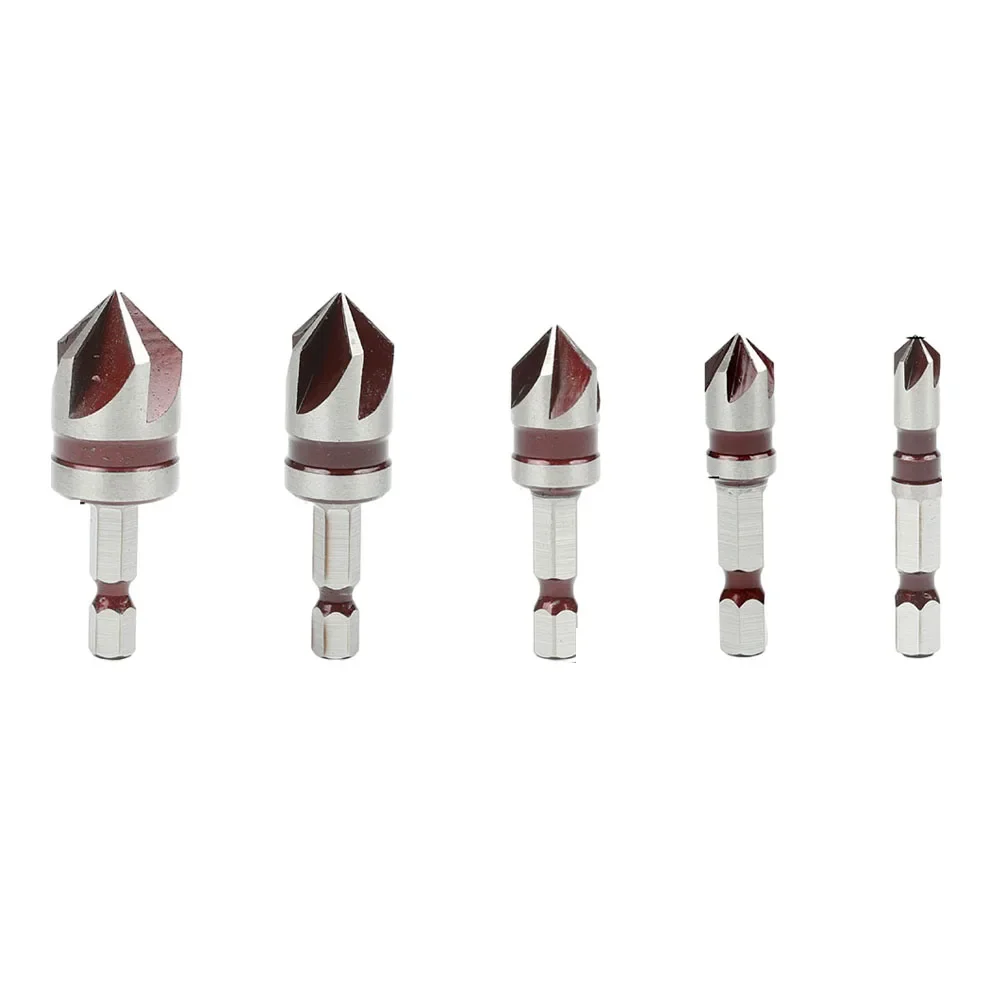 5Pcs Countersink Drill Bit 82 Degree 5 Flute Hex Shank Metal M35 Cobalt For Plywood Fiberglass Plastic Hole Punching Tools
5Pcs Countersink Drill Bit 82 Degree 5 Flute Hex Shank Metal M35 Cobalt For Plywood Fiberglass Plastic Hole Punching Tools
