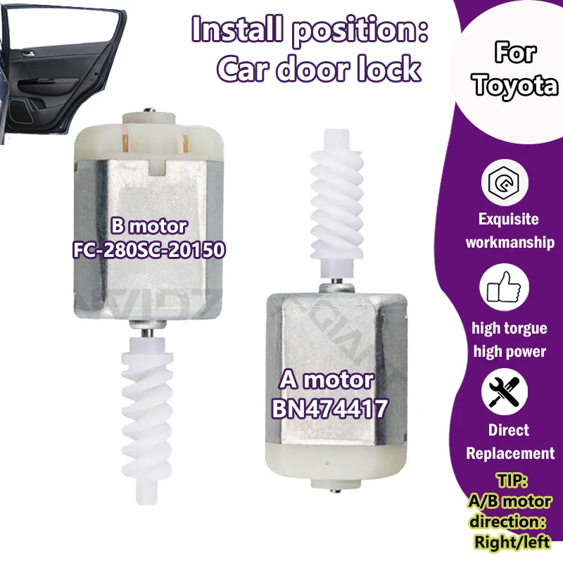 KD630806/FC-280SB-15240 Car door locking system motor For Toyota Venza/Corolla iM/Aqua/Vanguard carbon brush auto accessories
KD630806/FC-280SB-15240 Car door locking system motor For Toyota Venza/Corolla iM/Aqua/Vanguard carbon brush auto accessories