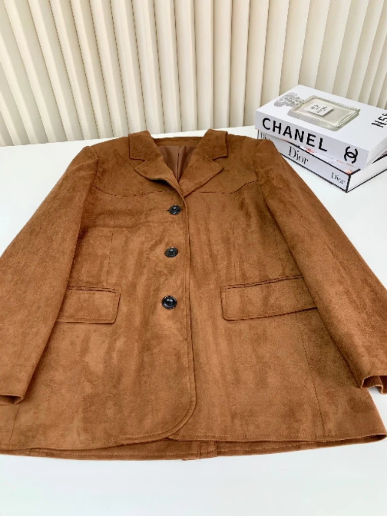 Casual Sle Deer Velvet Leather Jaet Women's Suit Outerwear Faionable Ele Versatile Sli Mid-Length Polyester Fiber
Casual Sle Deer Velvet Leather Jaet Women's Suit Outerwear Faionable Ele Versatile Sli Mid-Length Polyester Fiber