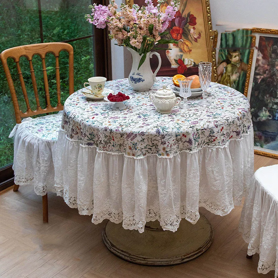 New French Pastoral Style Tablecloth Lace Round Tablecloth Floral Pattern Garden Table Decorative Cloth Picnic Cloth For Outing
New French Pastoral Style Tablecloth Lace Round Tablecloth Floral Pattern Garden Table Decorative Cloth Picnic Cloth For Outing