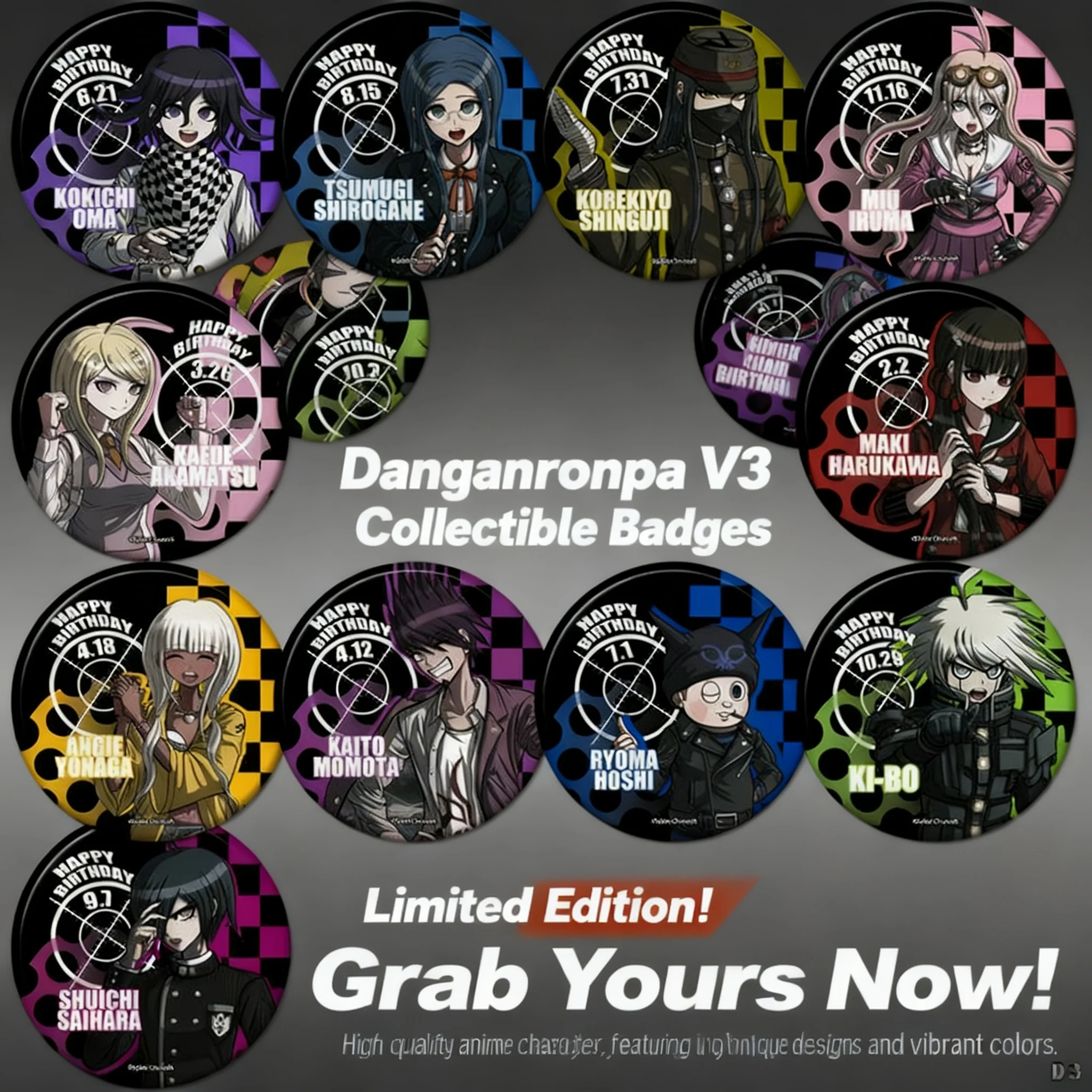 Danganronpa V3 Kokichi Ouma Cosplay Badge Pin Brooch Anime Merchandise Accessory D+ Version Collectible Fan Art Character
Danganronpa V3 Kokichi Ouma Cosplay Badge Pin Brooch Anime Merchandise Accessory D+ Version Collectible Fan Art Character