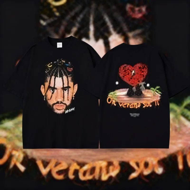 2025 Summer Rapper Bad Bunny Un Verano Sin Ti Album Graphic 100% Cotton Printed T-shirt Men Fashion Hip Hop Vintage Streetwear
2025 Summer Rapper Bad Bunny Un Verano Sin Ti Album Graphic 100% Cotton Printed T-shirt Men Fashion Hip Hop Vintage Streetwear