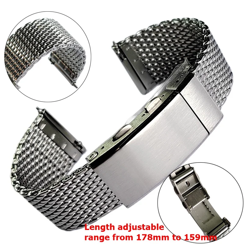20mm Mesh Milanese Watch Strap for Omega Seiko IWC Quick Release Luxury Stainless Steel Strap Wristband Adjust Folding Clasp
20mm Mesh Milanese Watch Strap for Omega Seiko IWC Quick Release Luxury Stainless Steel Strap Wristband Adjust Folding Clasp