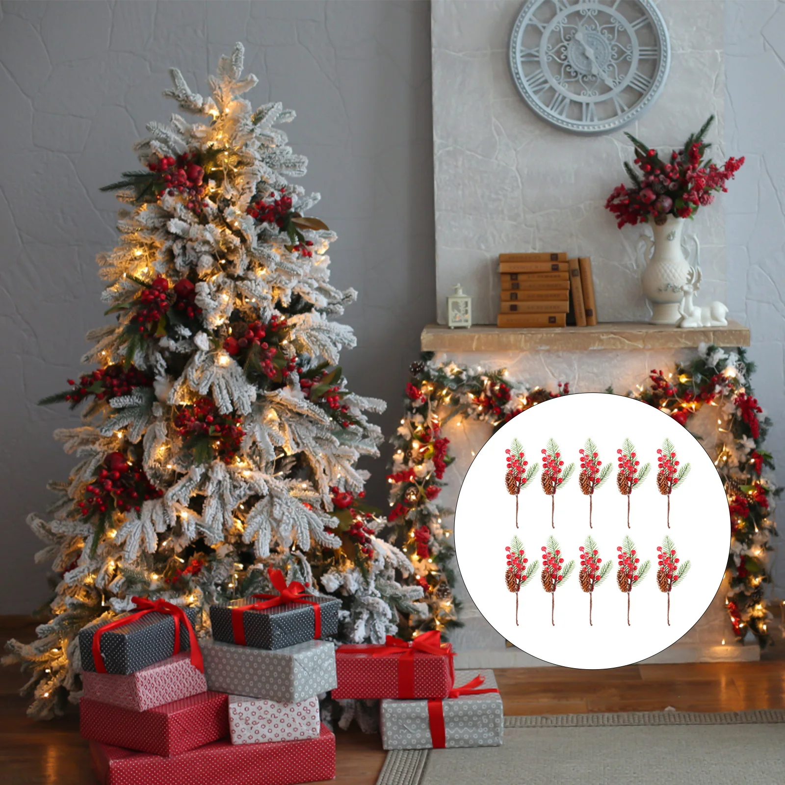 10 Pcs Red Fruit Pine Needle Insert Garlands Faux Christmas Tree Cuttings Ornament Wreath
10 Pcs Red Fruit Pine Needle Insert Garlands Faux Christmas Tree Cuttings Ornament Wreath