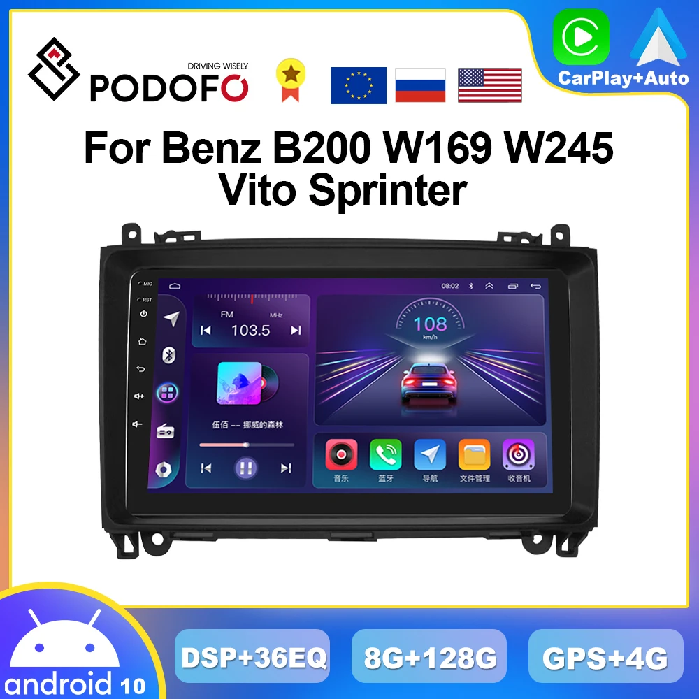 Podofo 8G 128 CarPlay For Mercedes Benz W169 W245 B200 W906 Sprinter W639 Vito Car Radio Multimedia Player 2din Head Unit Stereo
Podofo 8G 128 CarPlay For Mercedes Benz W169 W245 B200 W906 Sprinter W639 Vito Car Radio Multimedia Player 2din Head Unit Stereo