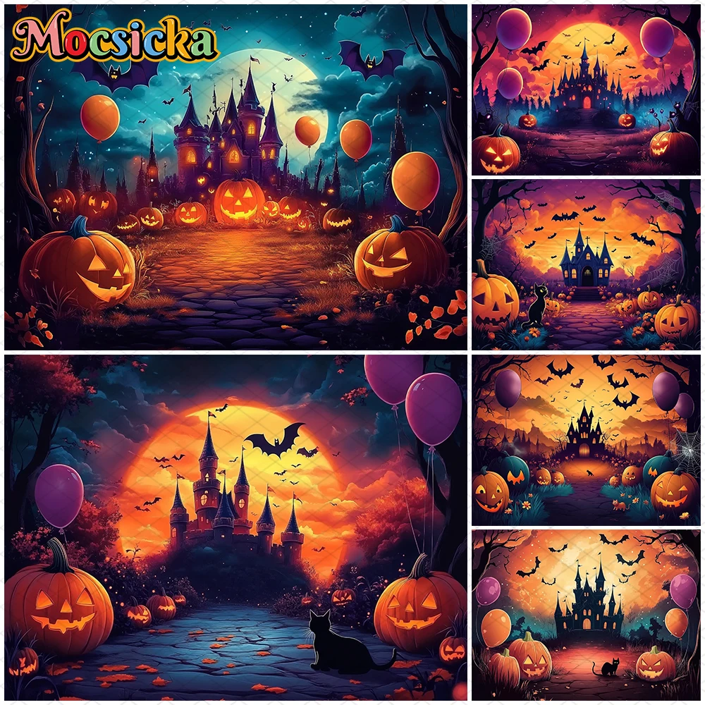 Mocsicka Halloween Photo Background Shooting Props Night Terror Castle Balloons Jack-O-Lantern Party Decors Photography Backdrop
Mocsicka Halloween Photo Background Shooting Props Night Terror Castle Balloons Jack-O-Lantern Party Decors Photography Backdrop