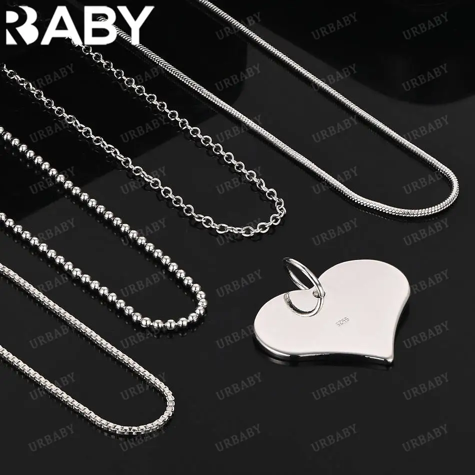 URBABY 40-75cm 925 Sterling Silver Heart Pendant Necklace For Women Charm Trend Birthday Gifts Fashion Party Fine Jewelry 
URBABY 40-75cm 925 Sterling Silver Heart Pendant Necklace For Women Charm Trend Birthday Gifts Fashion Party Fine Jewelry