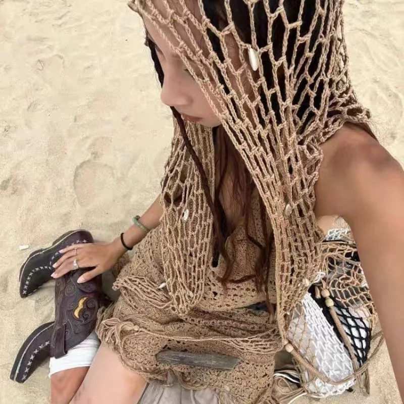 Hippie hand hook fishing net shell beach triangle shawl multifunctional headscarf woman
Hippie hand hook fishing net shell beach triangle shawl multifunctional headscarf woman