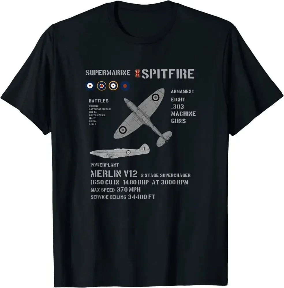Футболка RAF Supermarine Spitfire Fighter времен Второй мировой войны, 100% хлопок, с круглым вырезом, летняя повседневная мужская футболка с короткими рукавами, размер S-3XL 
Футболка RAF Supermarine Spitfire Fighter времен Второй мировой войны, 100% хлопок, с круглым вырезом, летняя повседневная мужская футболка с короткими рукавами, размер S-3XL
