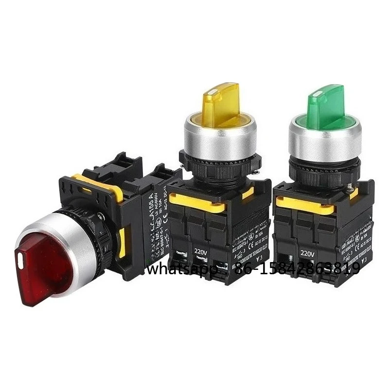 Button Switch with Lamp Knob Power Supply Self-locking Normally Open Start Stop Self-locking Jog Manual Conversion Selection
Button Switch with Lamp Knob Power Supply Self-locking Normally Open Start Stop Self-locking Jog Manual Conversion Selection