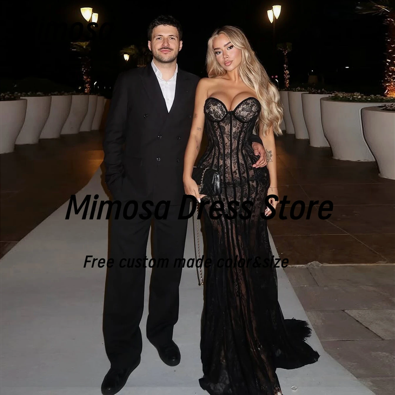 Mimosa Black Lace Dresses for Special Occasion Sweetheart Sexy Lace Up Back Prom Evening Party Dress Customized
Mimosa Black Lace Dresses for Special Occasion Sweetheart Sexy Lace Up Back Prom Evening Party Dress Customized