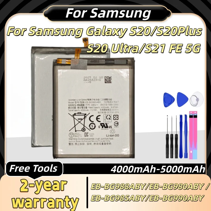 Brand EB-BG988ABY EB-BG980ABY EB-BG985ABY EB-BG990ABY Battery For Samsung Galaxy S20/S20 Plus S20+/S20 Ultra/S21 FE 5G+Free Tool
Brand EB-BG988ABY EB-BG980ABY EB-BG985ABY EB-BG990ABY Battery For Samsung Galaxy S20/S20 Plus S20+/S20 Ultra/S21 FE 5G+Free Tool