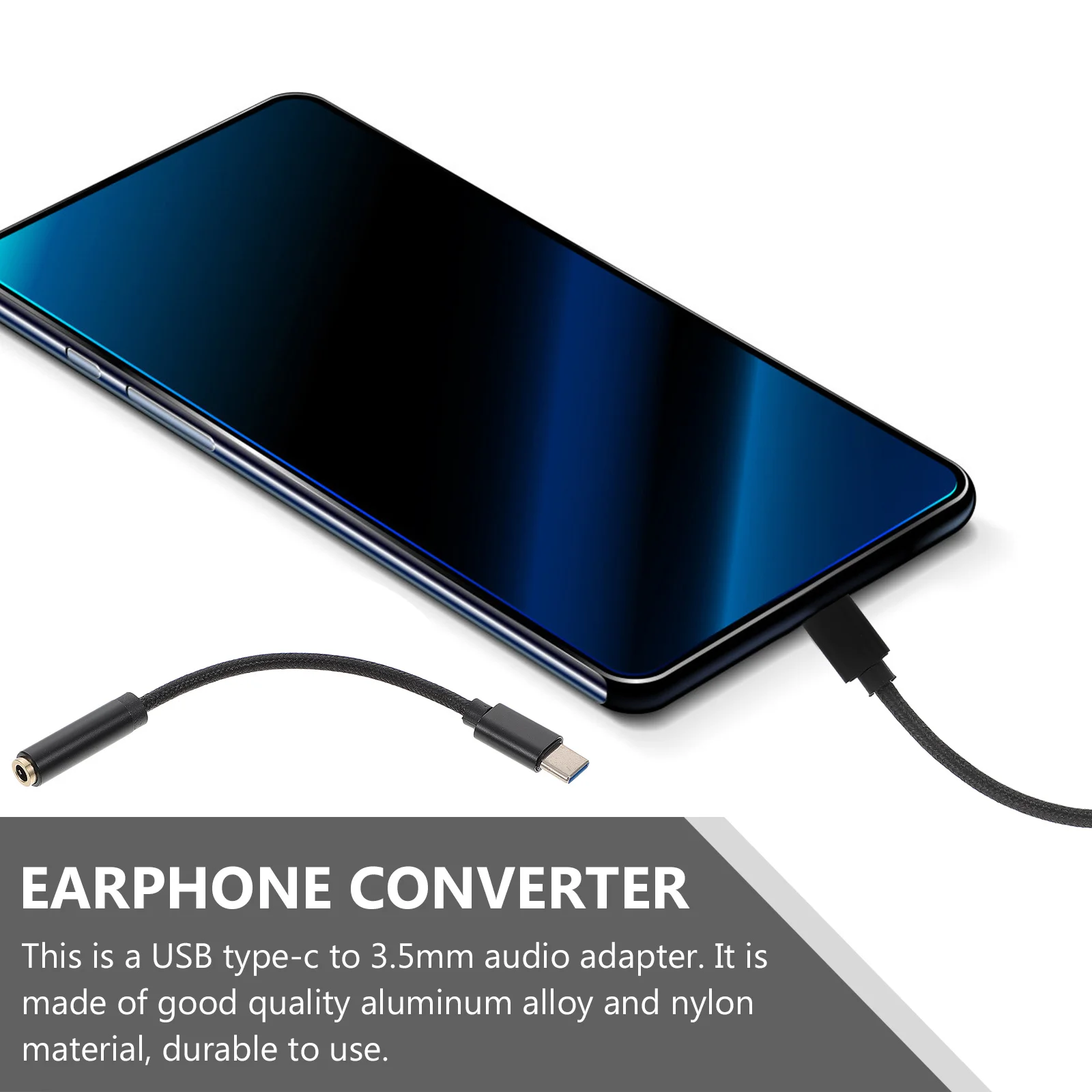 USB Type C to 3.5mm Audio Adapter Braided Nylon Cable Aluminum Alloy Shell Durable Headphone Converter for Type- 
USB Type C to 3.5mm Audio Adapter Braided Nylon Cable Aluminum Alloy Shell Durable Headphone Converter for Type-