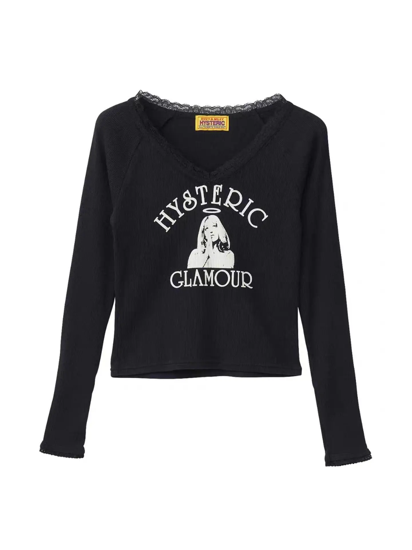Hysteric glamour Long Sleeve Casual T-Shirt V-Neck Lace Edge T-Shirt
Hysteric glamour Long Sleeve Casual T-Shirt V-Neck Lace Edge T-Shirt