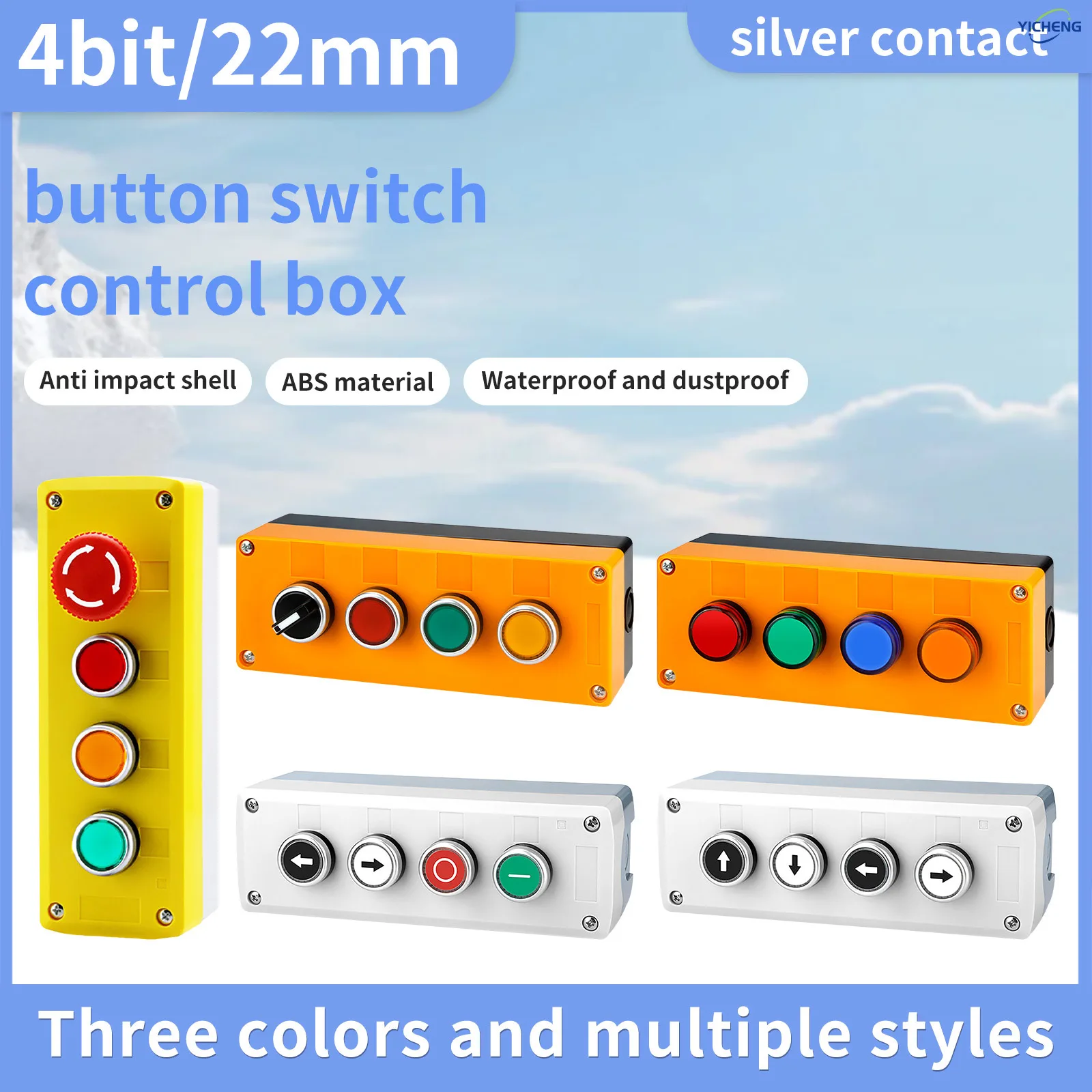 1Pcs 22mm 4 bit Control Station Box Set,Push Button Switches,2-Position Rotary Switch & Emergency Stop Button(optional)
1Pcs 22mm 4 bit Control Station Box Set,Push Button Switches,2-Position Rotary Switch & Emergency Stop Button(optional)