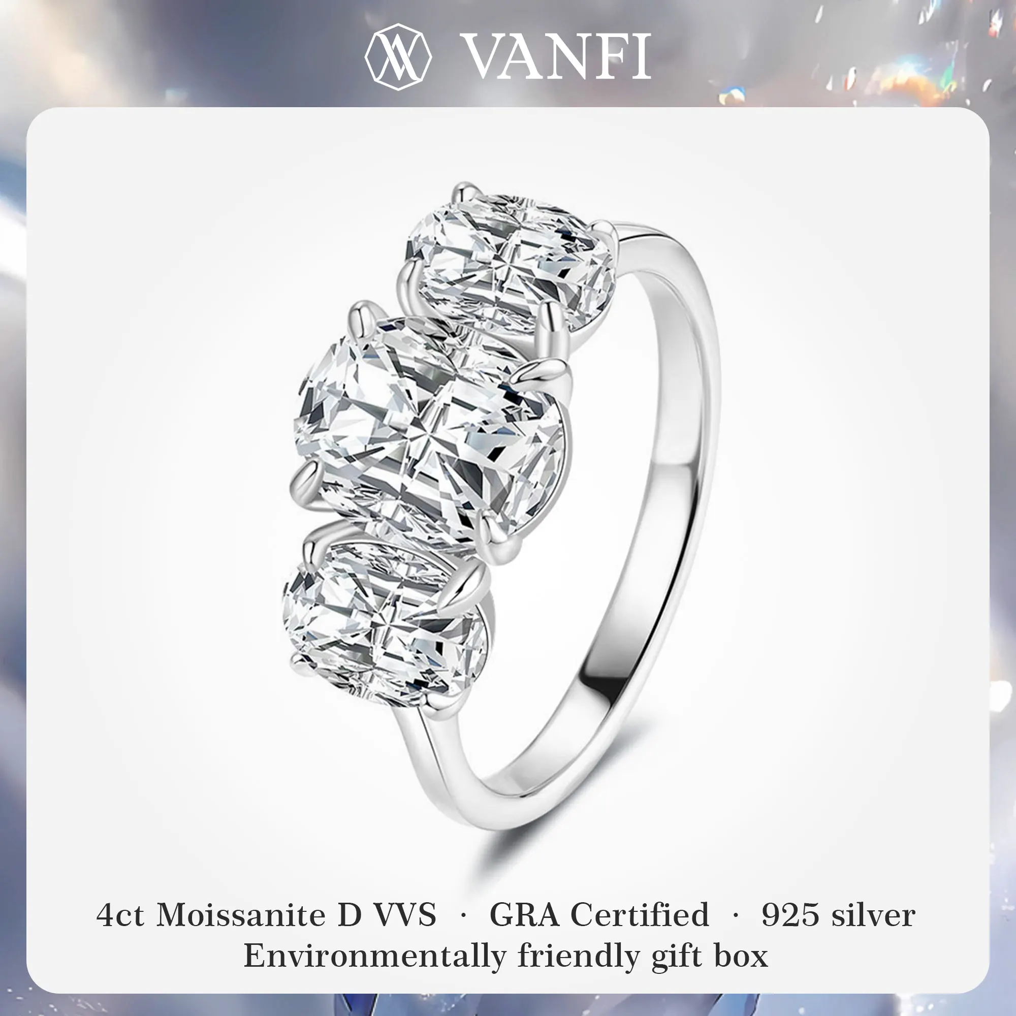 Kfvanfi 4ct Moissanite Ring for Women High Quality 925 Silver White Gold Plated Engagement Wedding Band Luxury Party GRA Jewelry
Kfvanfi 4ct Moissanite Ring for Women High Quality 925 Silver White Gold Plated Engagement Wedding Band Luxury Party GRA Jewelry