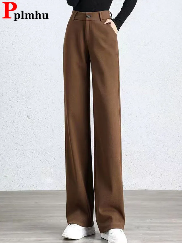 Women Loose Woolen Straight Pants Fall Winter Wool Blend High Waist Wide Leg Pantalones Korean Casual Classic Solid Sweatpants
Women Loose Woolen Straight Pants Fall Winter Wool Blend High Waist Wide Leg Pantalones Korean Casual Classic Solid Sweatpants