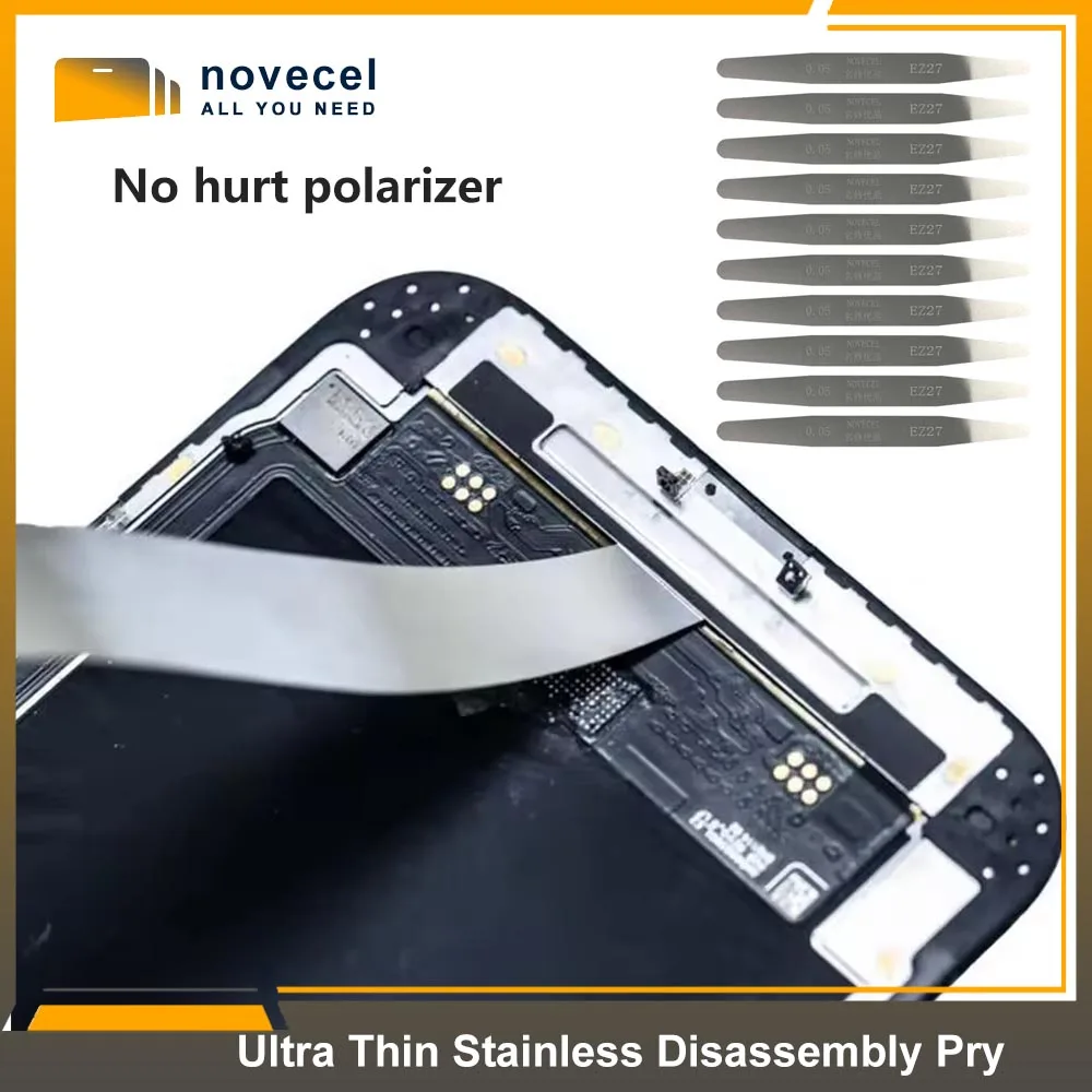 10pcs 0.05mm 0.08mm 0.1mm Ultra Thin Stainless Disassembly Pry Tool for Curved Screen Separation Frame Removal No Hurt Polarizer
10pcs 0.05mm 0.08mm 0.1mm Ultra Thin Stainless Disassembly Pry Tool for Curved Screen Separation Frame Removal No Hurt Polarizer