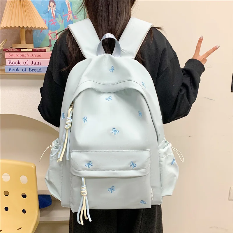 Women's Bow Embroidered Backpack, Cute Coquette Style Casual Daypack with Drawstring Details, Multi-Pocket School & Travel Bag
Women's Bow Embroidered Backpack, Cute Coquette Style Casual Daypack with Drawstring Details, Multi-Pocket School & Travel Bag