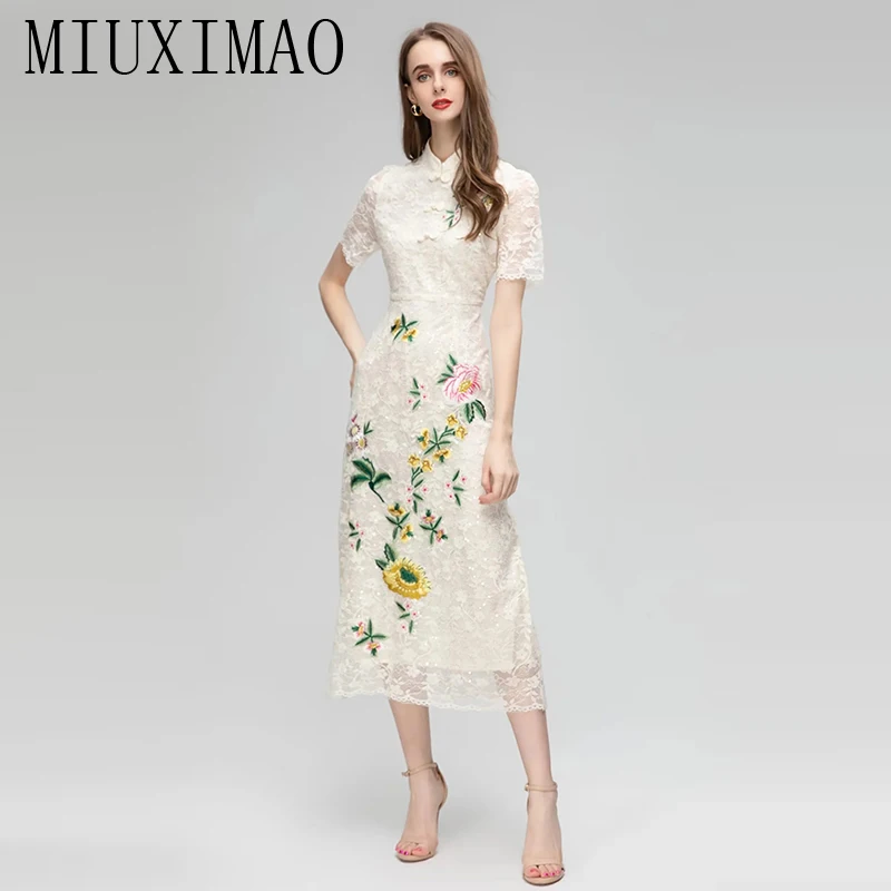 MIUXIMAO 2023 Elegant and Pretty Women's Dresses Fashion Retro Flower Embroidery Lace Long Dress Women Female Dress
MIUXIMAO 2023 Elegant and Pretty Women's Dresses Fashion Retro Flower Embroidery Lace Long Dress Women Female Dress