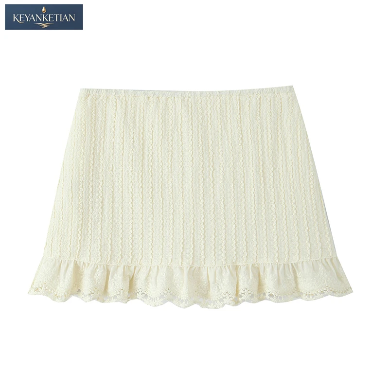 KEYANKETIAN 2026 Summer Vintage Cottagecore Lace Skirt Elastic Waist, Ruffled Lace Hem & Built-In Shorts Lining Mini Skirt
KEYANKETIAN 2026 Summer Vintage Cottagecore Lace Skirt Elastic Waist, Ruffled Lace Hem & Built-In Shorts Lining Mini Skirt