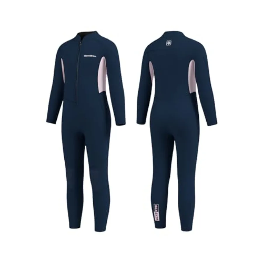 wetsuit for swimming, diving, water sports: 3mm neoprene, front zip, full-body thermal suit in black and blue
wetsuit for swimming, diving, water sports: 3mm neoprene, front zip, full-body thermal suit in black and blue