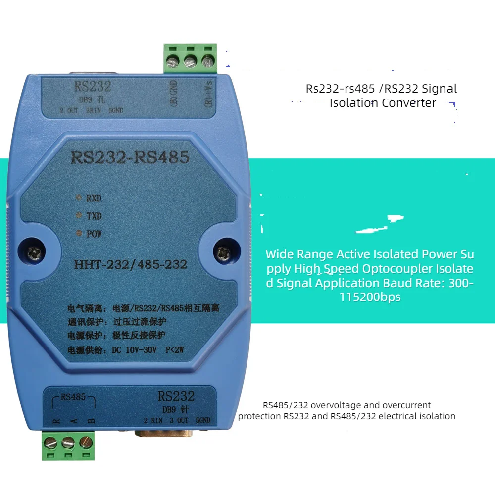 RS232 to RS485/RS232 Converter, Communication Lightning Protection, Active Isolation Type
RS232 to RS485/RS232 Converter, Communication Lightning Protection, Active Isolation Type