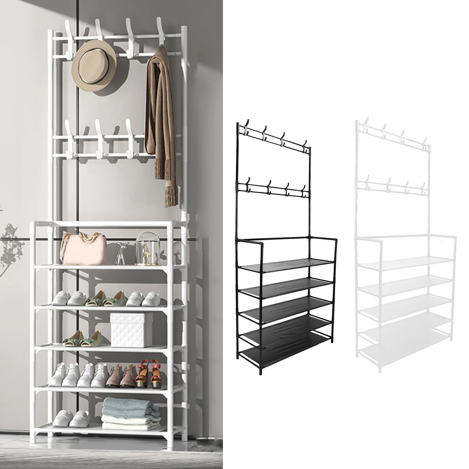 100x175cm Coat Rack Standing Modern Metal Clothes Garment Hanging Storage Shelf with Shoe Organizer for Entrance Hall Bedroom
100x175cm Coat Rack Standing Modern Metal Clothes Garment Hanging Storage Shelf with Shoe Organizer for Entrance Hall Bedroom