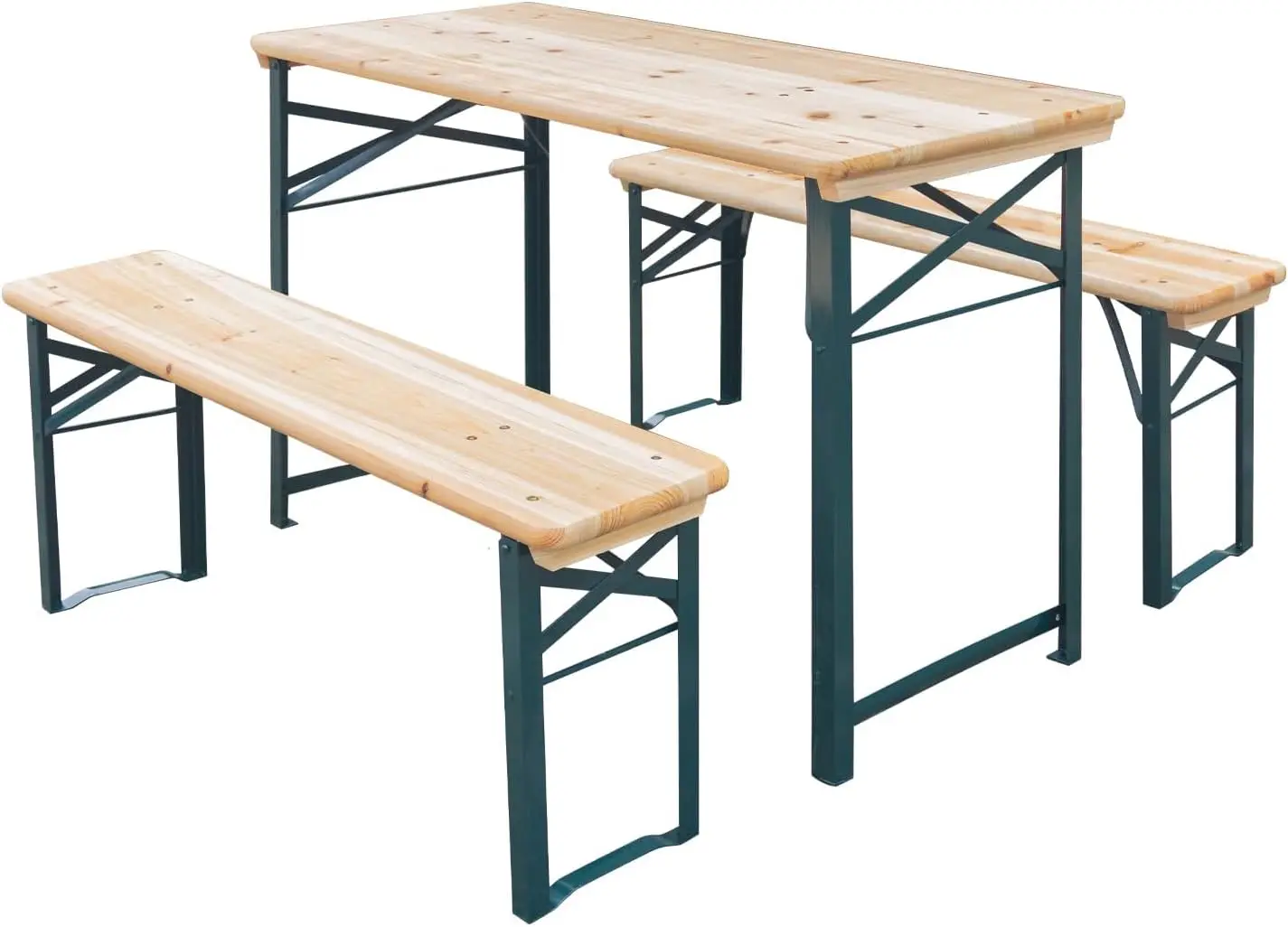 4ft Folding Picnic Table Set with 2 Benches, Portable Camping Table with Sturdy Steel Frame for Outdoor Parties
4ft Folding Picnic Table Set with 2 Benches, Portable Camping Table with Sturdy Steel Frame for Outdoor Parties