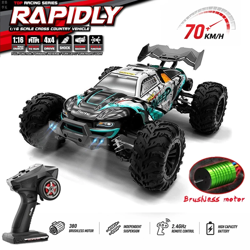 1:16 70KM/H Or 50KM/H 4WD RC Car With LED Remote Control Cars High Speed Drift Monster 4x4 Truck for Kids vs 144001 Toys
1:16 70KM/H Or 50KM/H 4WD RC Car With LED Remote Control Cars High Speed Drift Monster 4x4 Truck for Kids vs 144001 Toys