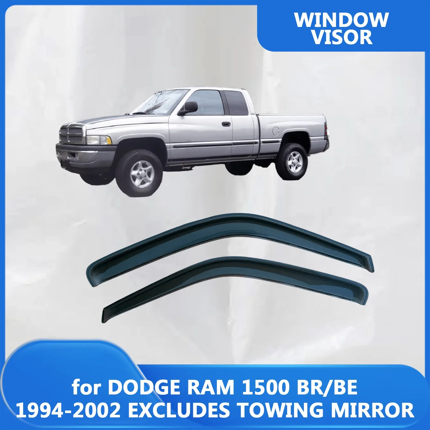 Window Visor for DODGE RAM 1500 1994 1995 1996 1997 1998 1999 2000 2001 2002 EXCLUDES TOWING MIRROR Wind Deflectors Rain Guards
Window Visor for DODGE RAM 1500 1994 1995 1996 1997 1998 1999 2000 2001 2002 EXCLUDES TOWING MIRROR Wind Deflectors Rain Guards