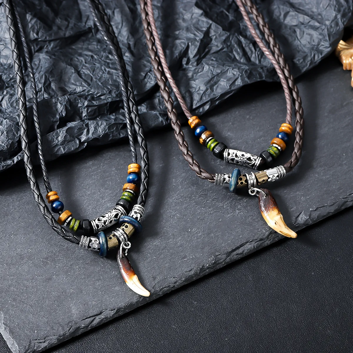 Wolf Fang Double Stacked Necklace Men's New Ethnic Style Fashion Personalized Design Jewelry
Wolf Fang Double Stacked Necklace Men's New Ethnic Style Fashion Personalized Design Jewelry