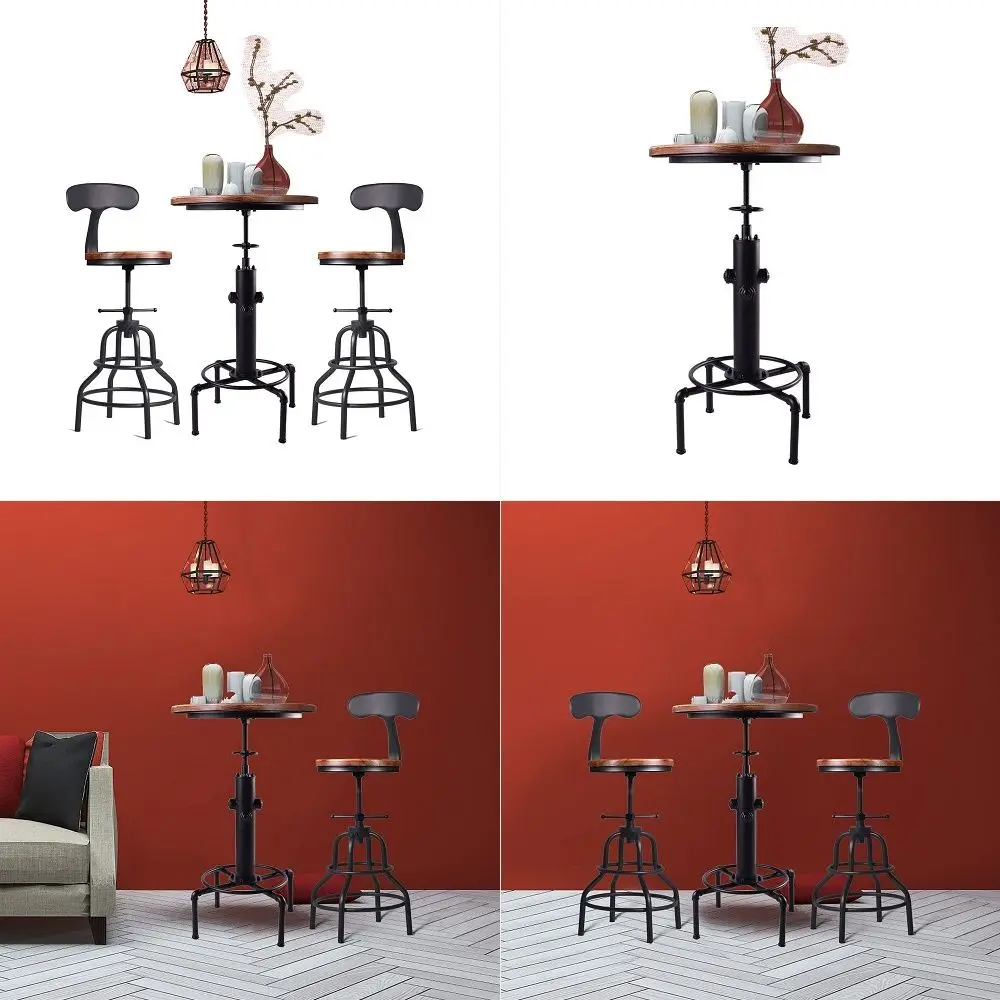 Fire Hydrant Table amp Chair Sets for Pub Bar Party Bistro Cafe Cocktail, Weld Metal Legs Round Wood Top, Rustic Brown Industri
Fire Hydrant Table amp Chair Sets for Pub Bar Party Bistro Cafe Cocktail, Weld Metal Legs Round Wood Top, Rustic Brown Industri
