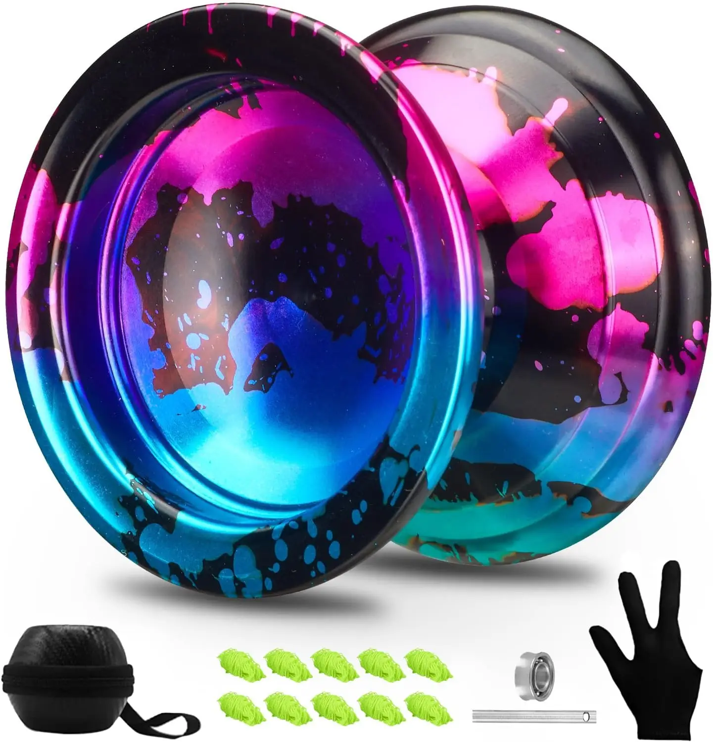 Responsive & Unresponsive Metal Yoyo Set for Beginners & Advanced Players with 10 Strings, Glove, Carry Bag (Black, Blue, Pink)
Responsive & Unresponsive Metal Yoyo Set for Beginners & Advanced Players with 10 Strings, Glove, Carry Bag (Black, Blue, Pink)